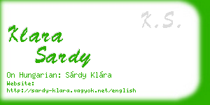 klara sardy business card