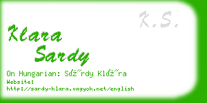 klara sardy business card